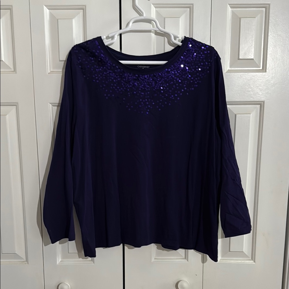 Deep Purple Sequin Blouse